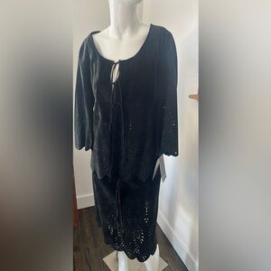 Danier Black Women's Washable Suede Suit with Cut-Out Details